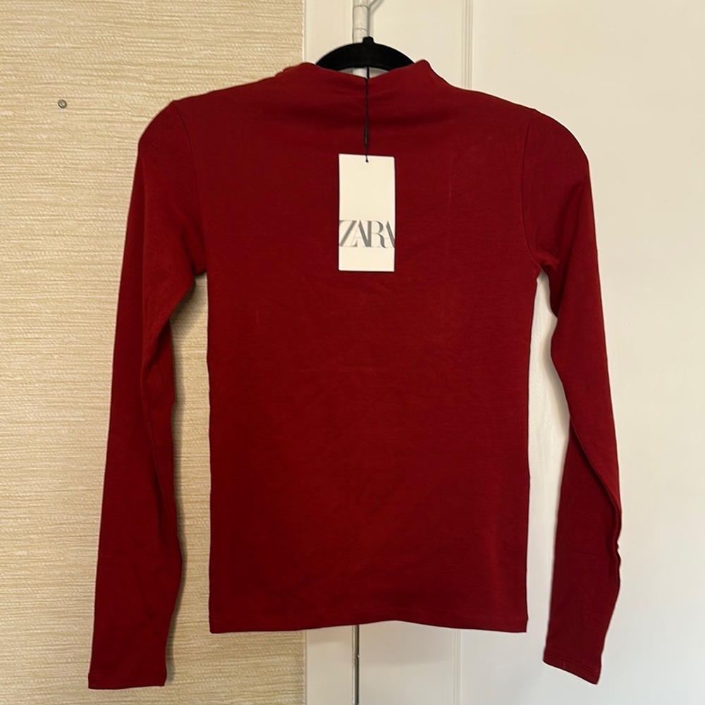 ZARA Red Long Sleeve Top